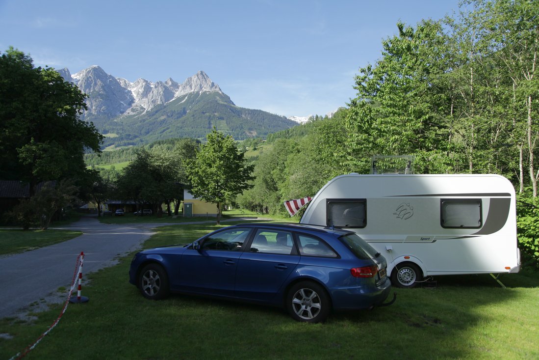 Mooi plekje op camping in Werfen (Oostenrijk)